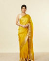 Mustard Organza Saree with Zari Weave